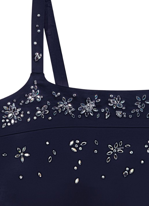 Maje Crop top met strass - detail 8 donkerblauw