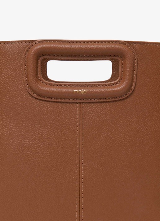 Maje Crossbodytas met franjes - detail 4 cognac