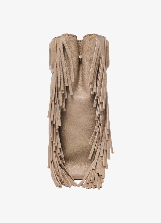Maje Crossbodytas met franjes - detail 4 beige