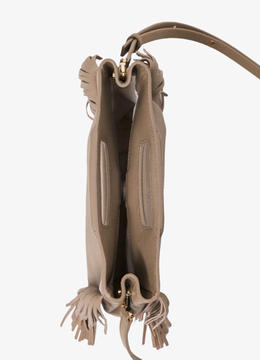 Maje Crossbodytas met franjes - detail 5 beige