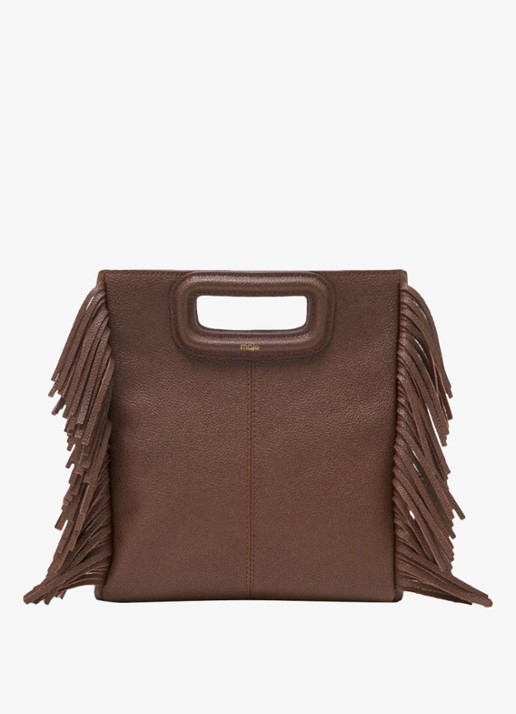 Maje Crossbodytas met franjes - voorkant bruin