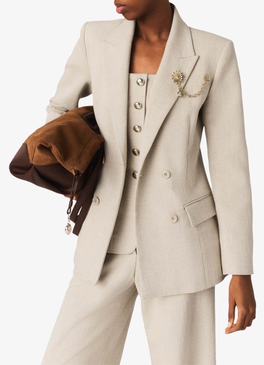Maje Double-breasted blazer met klepzakken