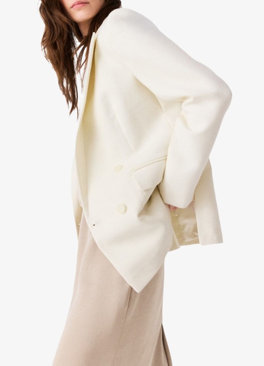 Maje Double-breasted blazer met klepzakken - detail 3 beige