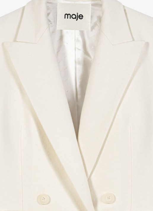 Maje Double-breasted blazer met klepzakken - detail 6 beige