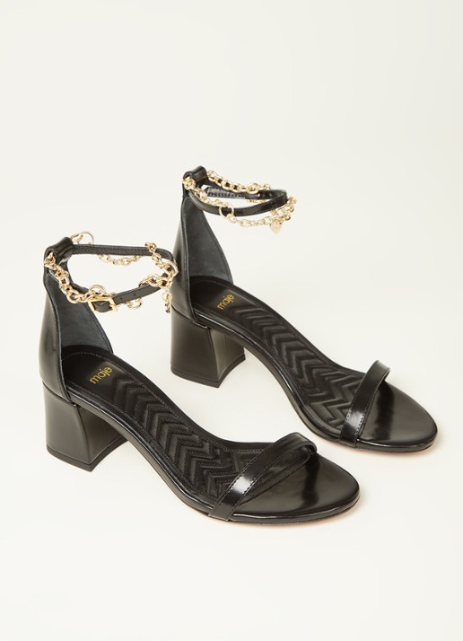 Maje Fever Low sandalette van leer - detail 3 zwart