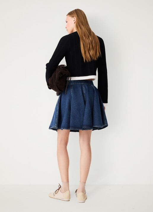 Maje Fijngebreid cropped vest met ronde hals - achterkant zwart