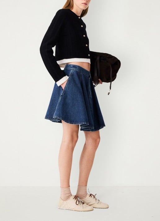 Maje Fijngebreid cropped vest met ronde hals - detail 5 zwart