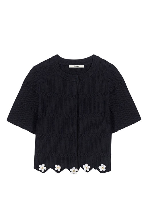 Maje Fijngebreid cropped vest met sierknopen