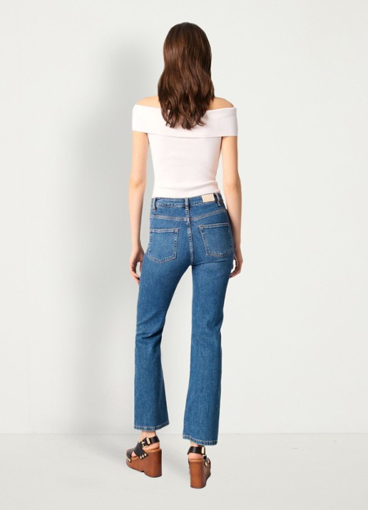 Maje Fijngebreide off shoulder top - achterkant 5 wit