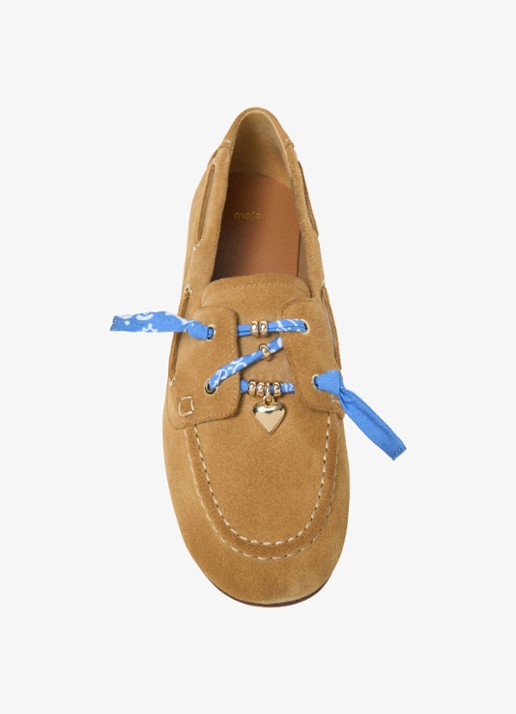 Maje Finolanude loafers van suède - detail 2 camel