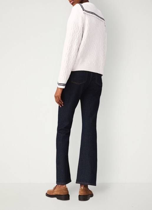 Maje High slim fit leg jeans met donkere wassing - achterkant 6 dark blue / blauw