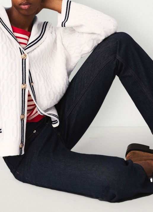Maje High slim fit leg jeans met donkere wassing - detail 3 dark blue / blauw