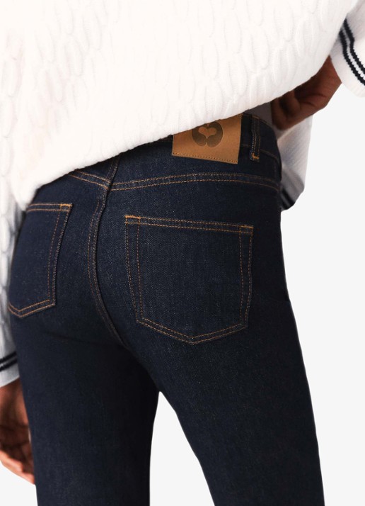 Maje High slim fit leg jeans met donkere wassing - detail 5 dark blue / blauw