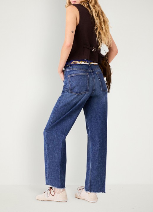 Maje High waist balloon fit jeans met medium wassing - achterkant 8 donkerblauw