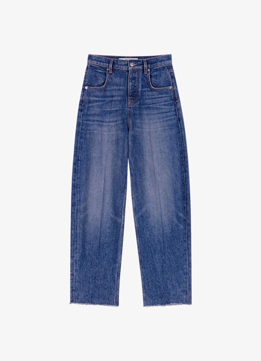 Maje High waist balloon fit jeans met medium wassing - voorkant 6 donkerblauw