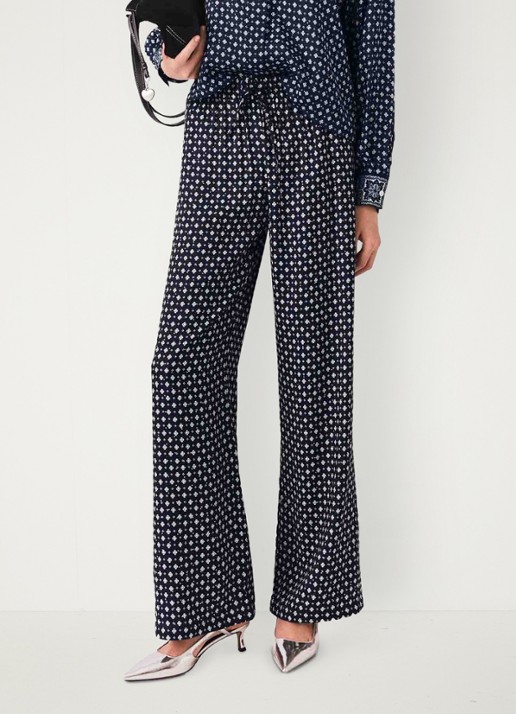 Maje High waist wide fit broek met print