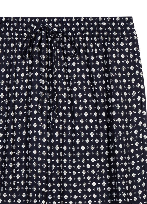 Maje High waist wide fit broek met print - detail 7 donkerblauw