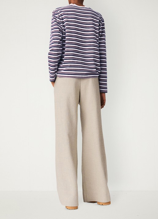 Maje High waist wide fit pantalon met steekzakken - achterkant beige