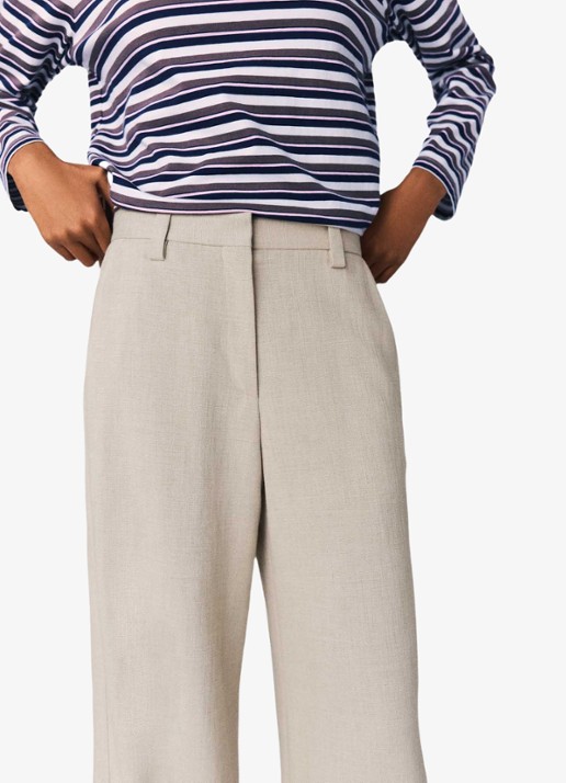 Maje High waist wide fit pantalon met steekzakken - detail 6 beige