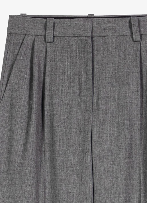 Maje High waist wide fit pantalon met steekzakken - detail 5 grijs