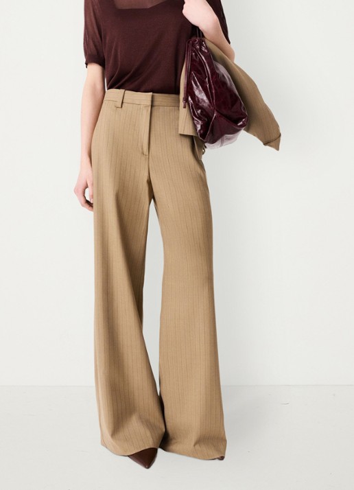 Maje High waist wide fit pantalon met streepprint