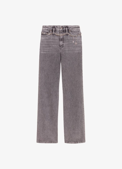 Maje High waist wide leg jeans met steekzakken