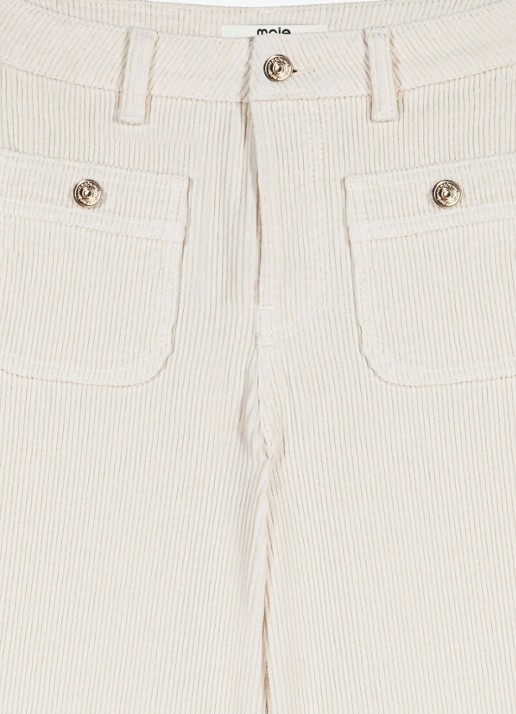 Maje High waist wide leg jeans van corduroy - detail 5 beige