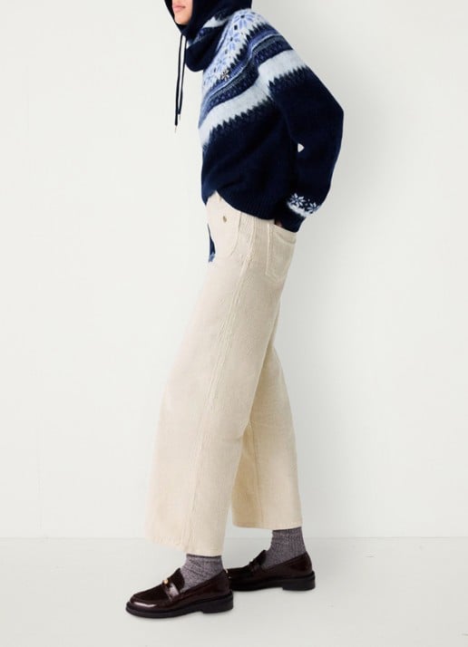 Maje High waist wide leg jeans van corduroy