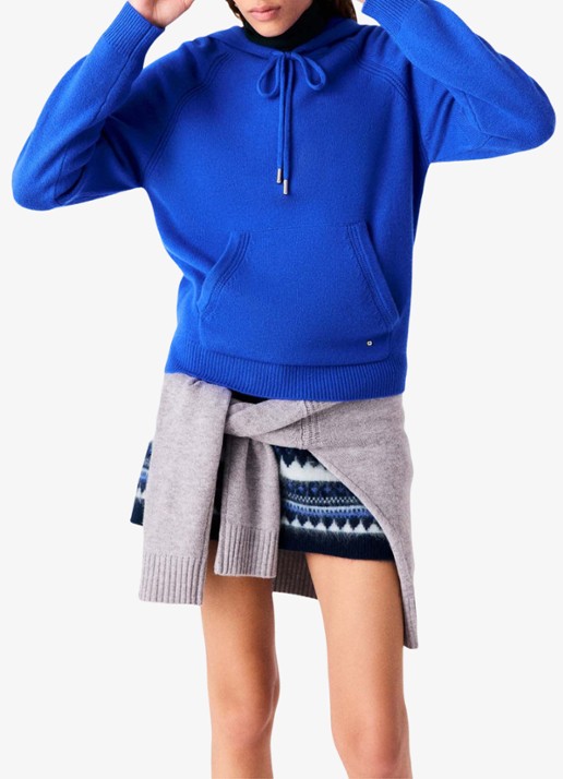 Maje Hoodie met kangoeroezak - detail 2 donkerblauw