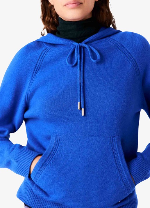 Maje Hoodie met kangoeroezak - detail 4 donkerblauw