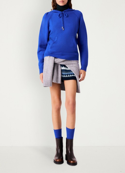 Maje Hoodie met kangoeroezak - voorkant 7 donkerblauw