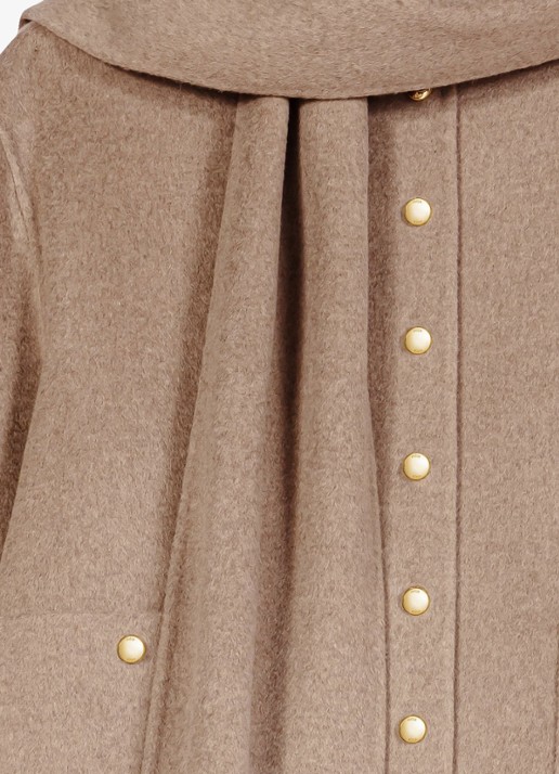 Maje Jack in wolblend met afneembare sjaal - detail 5 beige