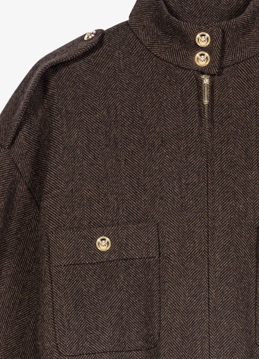 Maje Jack in wolblend - detail 2 donkerbruin