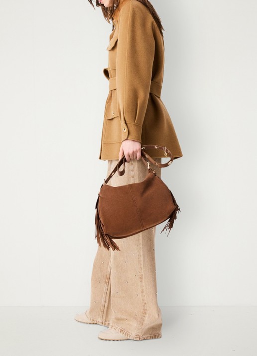 Maje Jack met strikceintuur - detail 2 camel