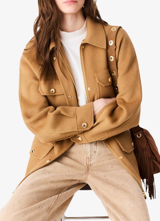 Maje Jack met strikceintuur - detail 4 camel