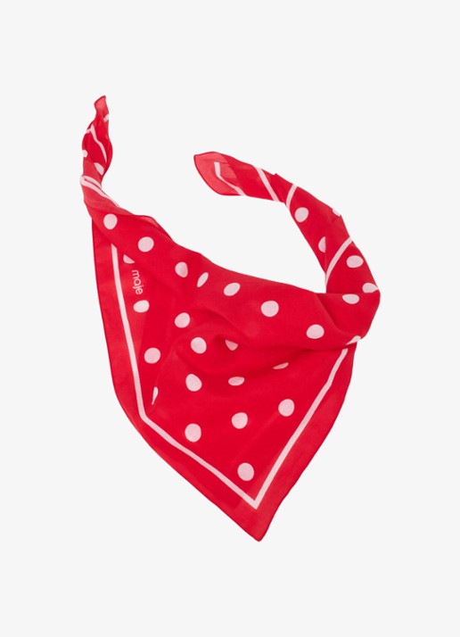Maje Katoenen bandana met stippen - detail 4 rood