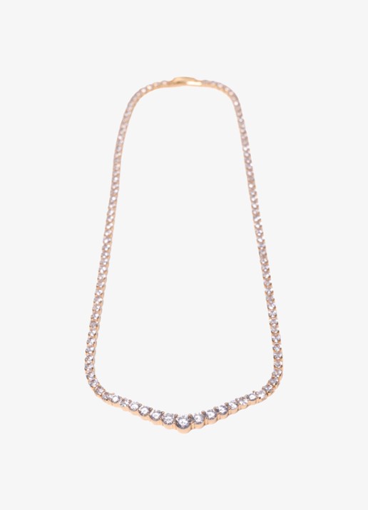 Maje Ketting met zirkonia - achterkant 6 goud