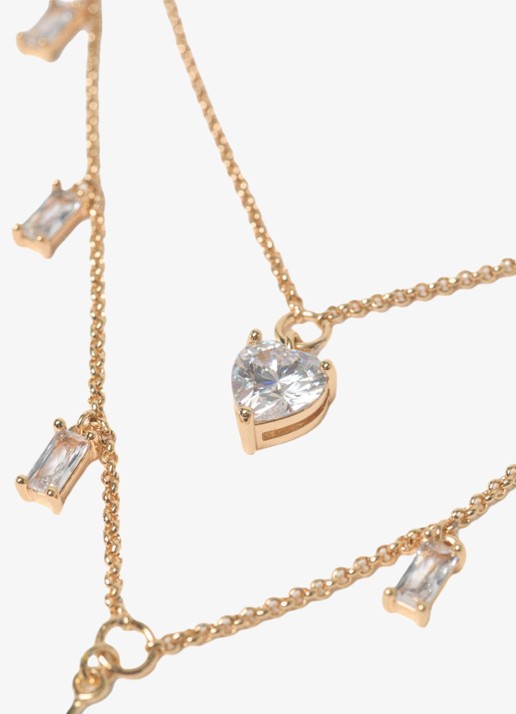 Maje Ketting met zirkonia - voorkant 6 goud