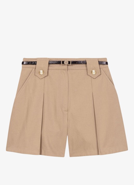Maje Korte broek met plooien - voorkant 6 beige