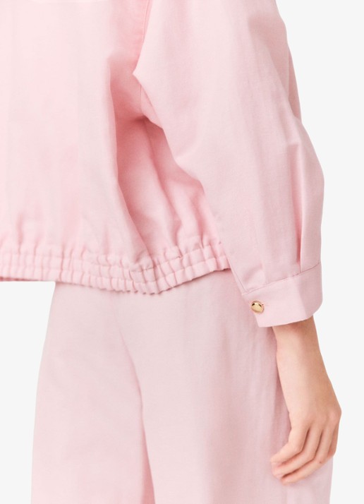 Maje Linnen blend bomberjack - detail 5 roze