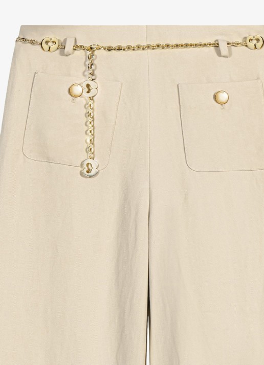 Maje Linnen blend kostuum broek - detail 8 beige