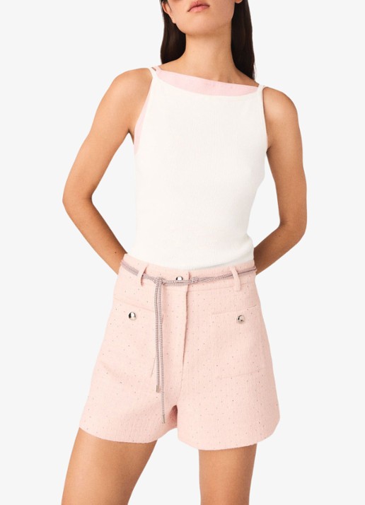 Maje Liyo ribgebreide top