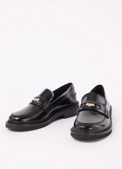 Maje Loafer van kalfsleer - detail zwart