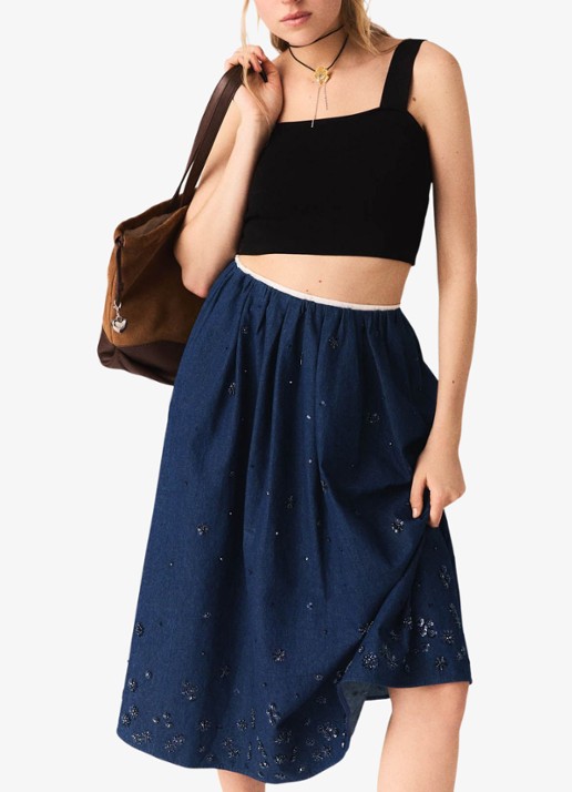 Maje Maclyna cropped tanktop met stretch - detail 5 zwart
