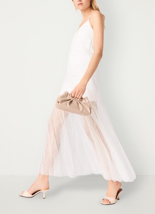 Maje Maxi jurk met mesh detail - detail 3 wit
