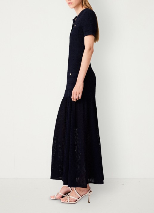 Maje Maxi jurk met sierknopen