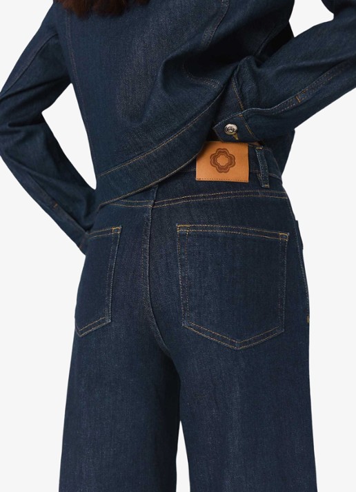 Maje Mid waist wide-leg jeans met opgestikte zakken - detail 4 indigo