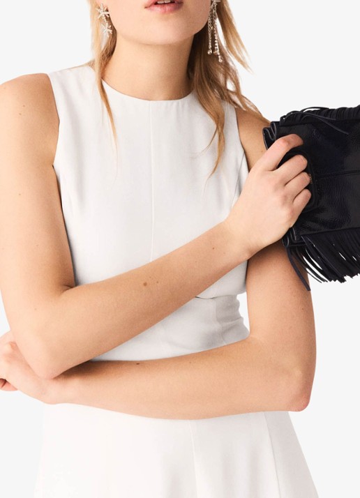 Maje Midi jurk met cut out detail - detail 5 wit