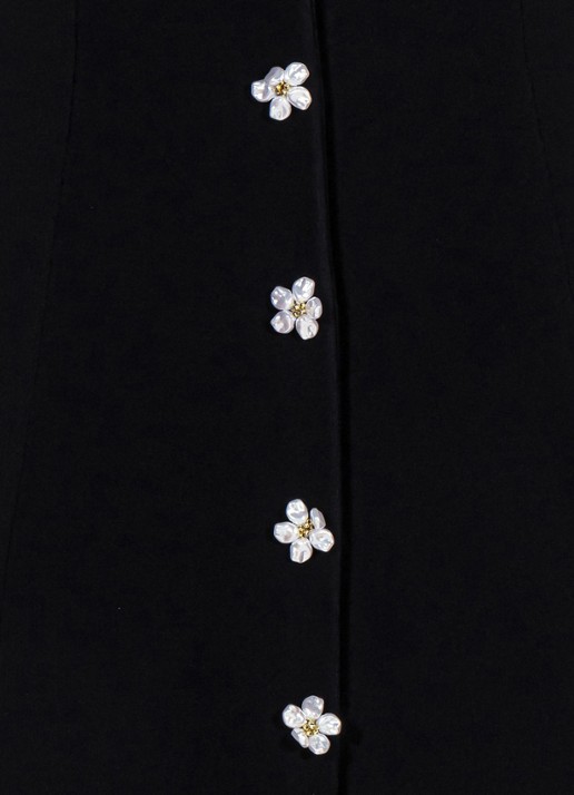 Maje Midi jurk met sierknopen - detail 4 zwart