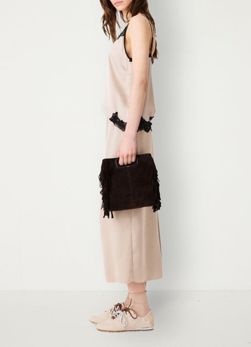 Maje Midi-rok met elastische taille - detail 3 beige / beige